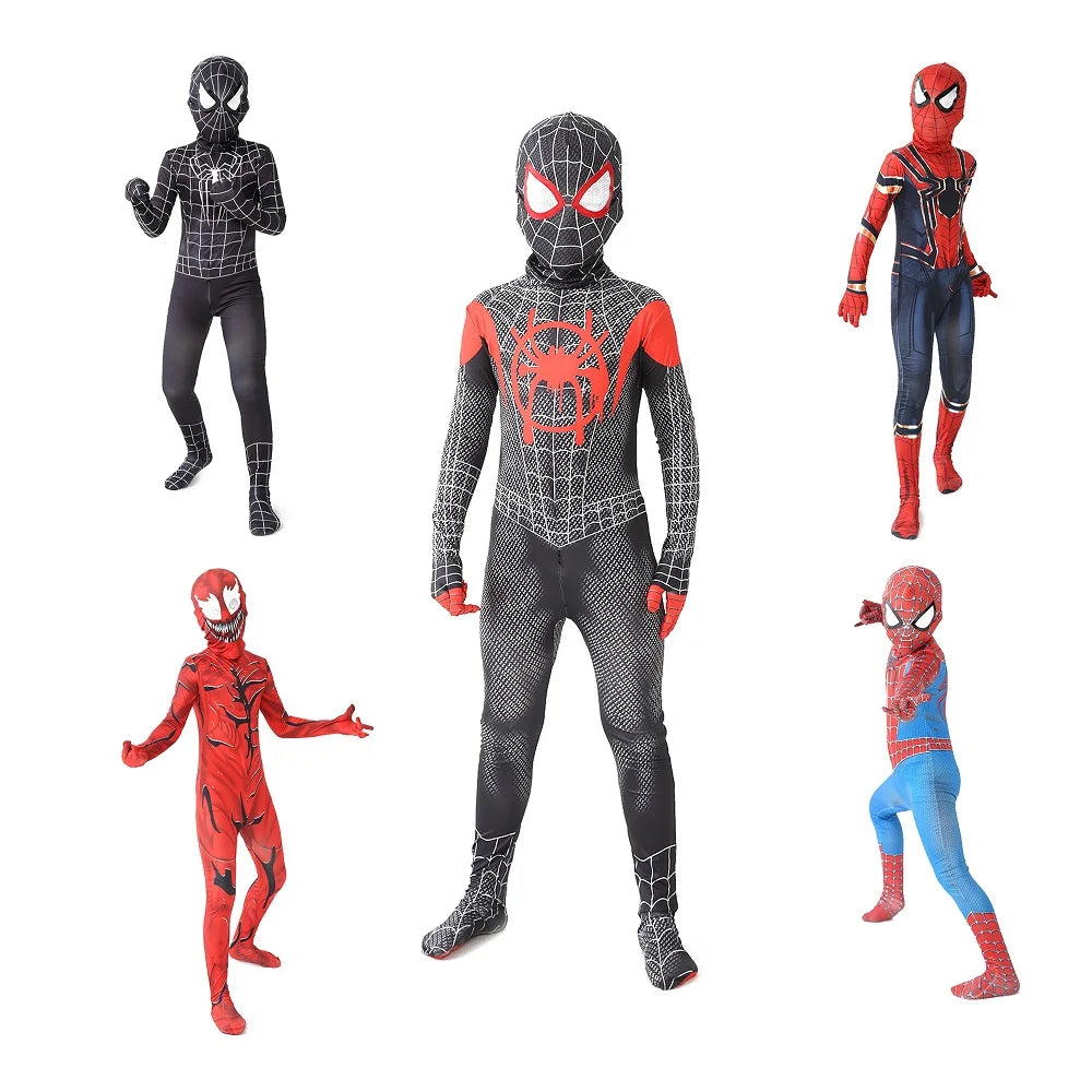 Superhero Spiderman Costume Set - Iron Miles Venom Bodysuit for Halloween  Christmas Cosplay - ZOOMNSTORE