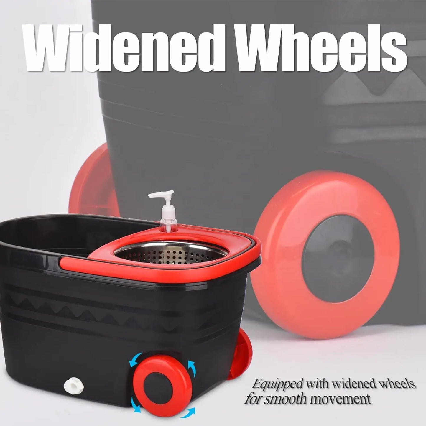 360 Spin Mop Bucket Set - Adjustable Handle with Wheels WetDry Separation - ZOOMNSTORE