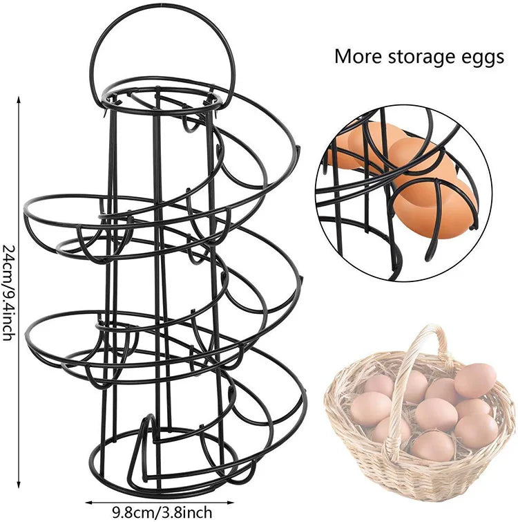 Egg Skelter Spiral Rack - Deluxe Egg Storage Dispenser - ZOOMNSTORE