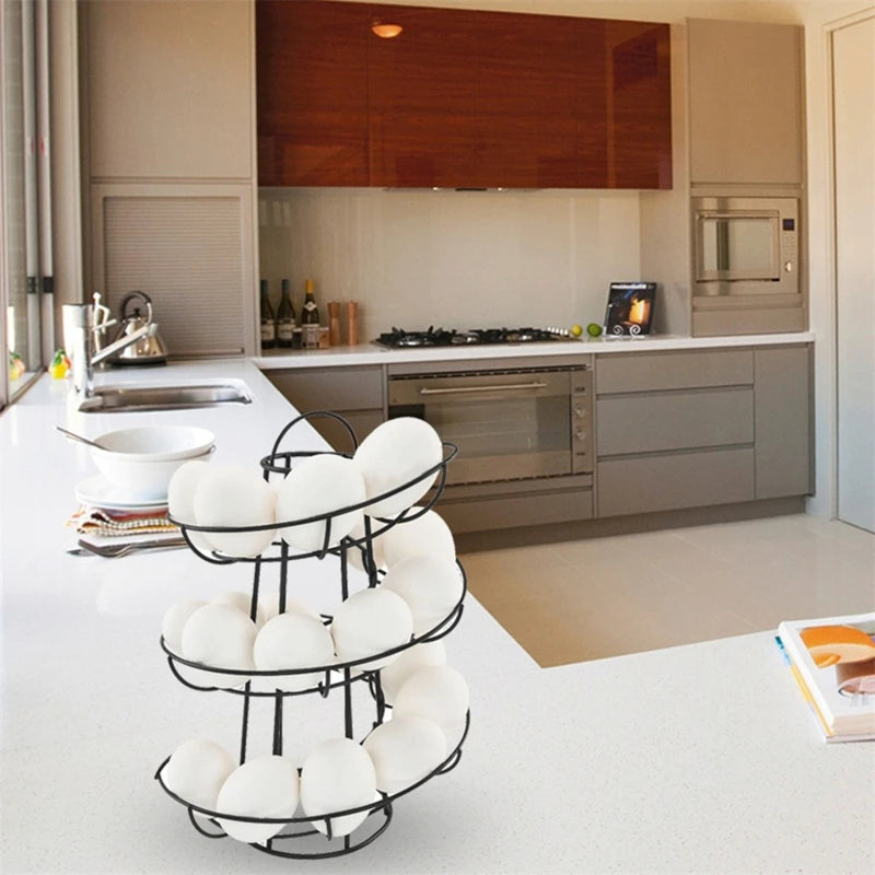 Egg Skelter Spiral Rack - Deluxe Egg Storage Dispenser - ZOOMNSTORE