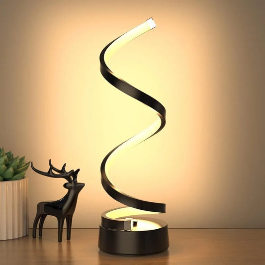 Spiral LED Table Lamp – Modern Minimalist Dimmable Lamp with Adjustable Arm & Soft Light - ZOOMNSTORE