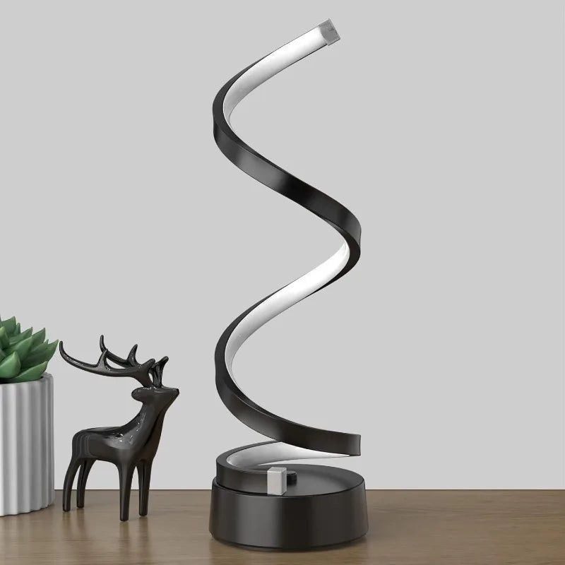 Spiral LED Table Lamp – Modern Minimalist Dimmable Lamp with Adjustable Arm & Soft Light - ZOOMNSTORE