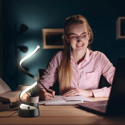 Spiral LED Table Lamp – Modern Minimalist Dimmable Lamp with Adjustable Arm & Soft Light - ZOOMNSTORE