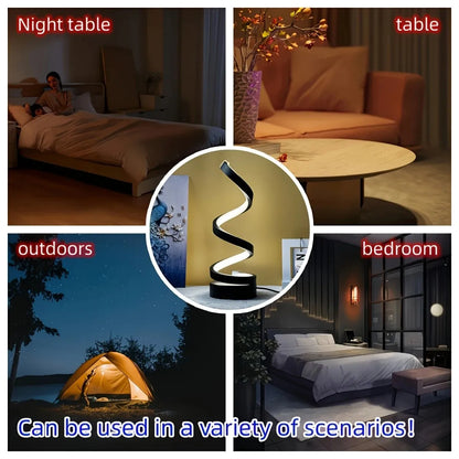 Spiral LED Table Lamp – Modern Minimalist Dimmable Lamp with Adjustable Arm & Soft Light - ZOOMNSTORE