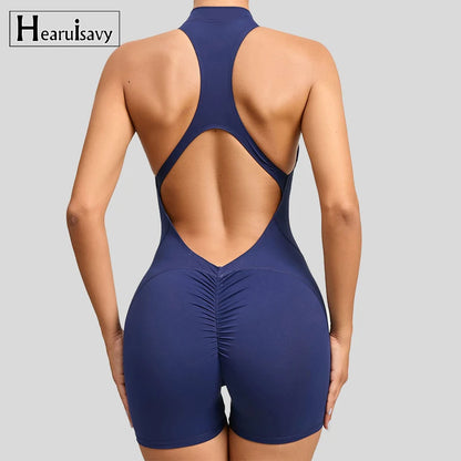 Womens Sleeveless Sports Jumpsuit - Yoga Workout Bodysuit Set - ZOOMNSTORE