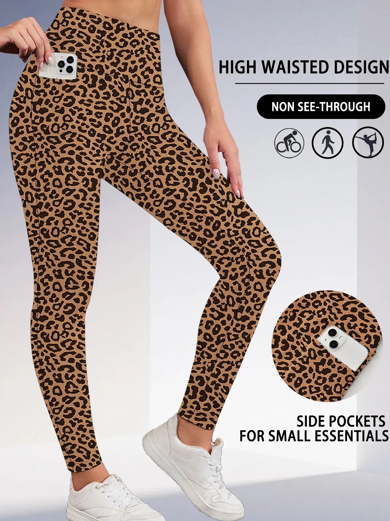 High Waisted Womens Sports Leggings - Soft Workout Yoga Pants with Pockets - ZOOMNSTORE