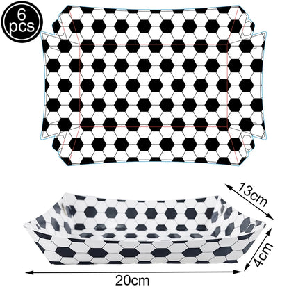 Sports Themed Party Snack Trays - Disposable Paper Food Boats for Soccer Rugby Football Baseball and Basketball Celebrations - ZOOMNSTORE