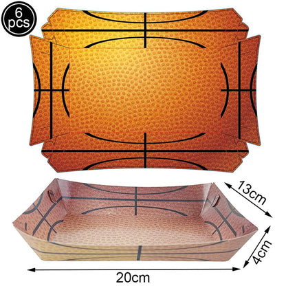 Sports Themed Party Snack Trays - Disposable Paper Food Boats for Soccer Rugby Football Baseball and Basketball Celebrations - ZOOMNSTORE