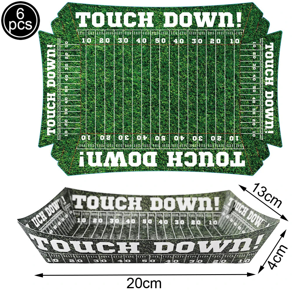 Sports Themed Party Snack Trays - Disposable Paper Food Boats for Soccer Rugby Football Baseball and Basketball Celebrations - ZOOMNSTORE