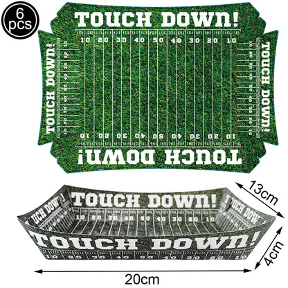 Sports Themed Party Snack Trays - Disposable Paper Food Boats for Soccer Rugby Football Baseball and Basketball Celebrations - ZOOMNSTORE