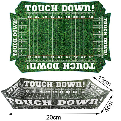 Sports Themed Party Snack Trays - Disposable Paper Food Boats for Soccer Rugby Football Baseball and Basketball Celebrations - ZOOMNSTORE