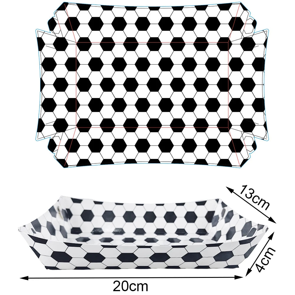 Sports Themed Party Snack Trays - Disposable Paper Food Boats for Soccer Rugby Football Baseball and Basketball Celebrations - ZOOMNSTORE