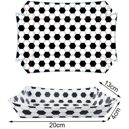 Sports Themed Party Snack Trays - Disposable Paper Food Boats for Soccer Rugby Football Baseball and Basketball Celebrations - ZOOMNSTORE
