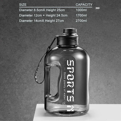 Sports Water Bottle - Large Capacity Portable Gym Cycling Cup with Rope - ZOOMNSTORE