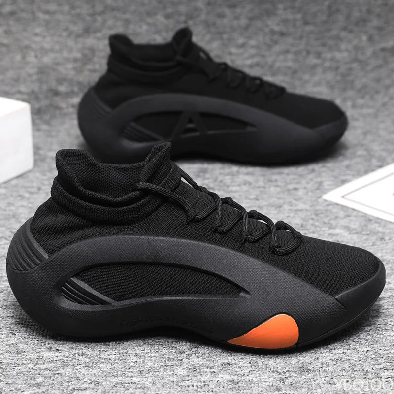 Spring and Autumn New Elastic Socks Men's Shoes Mid Top Breathable Thick Bottom Casual Large Size Men's Designer Shoes - ZOOMNSTORE