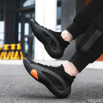 Spring and Autumn New Elastic Socks Men's Shoes Mid Top Breathable Thick Bottom Casual Large Size Men's Designer Shoes - ZOOMNSTORE