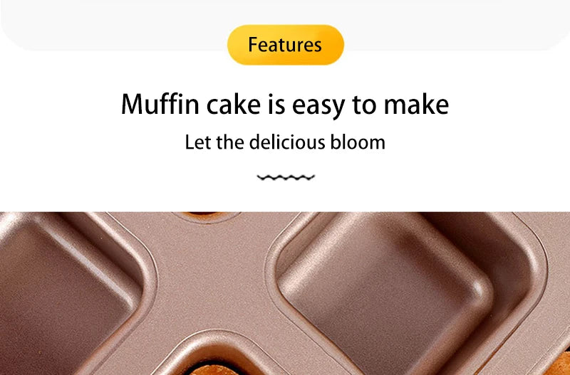 Square Cake Mold - 12 Grid Baking Pan Non-Stick Mini Bread Pan Oven Safe Tray - ZOOMNSTORE