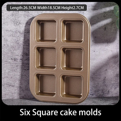 Square Cake Mold - 12 Grid Baking Pan Non-Stick Mini Bread Pan Oven Safe Tray - ZOOMNSTORE