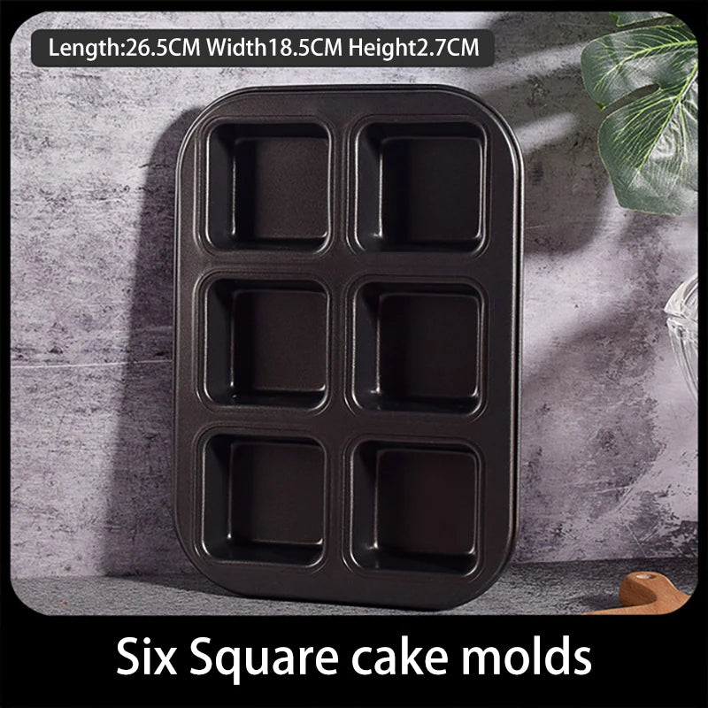 Square Cake Mold - 12 Grid Baking Pan Non-Stick Mini Bread Pan Oven Safe Tray - ZOOMNSTORE