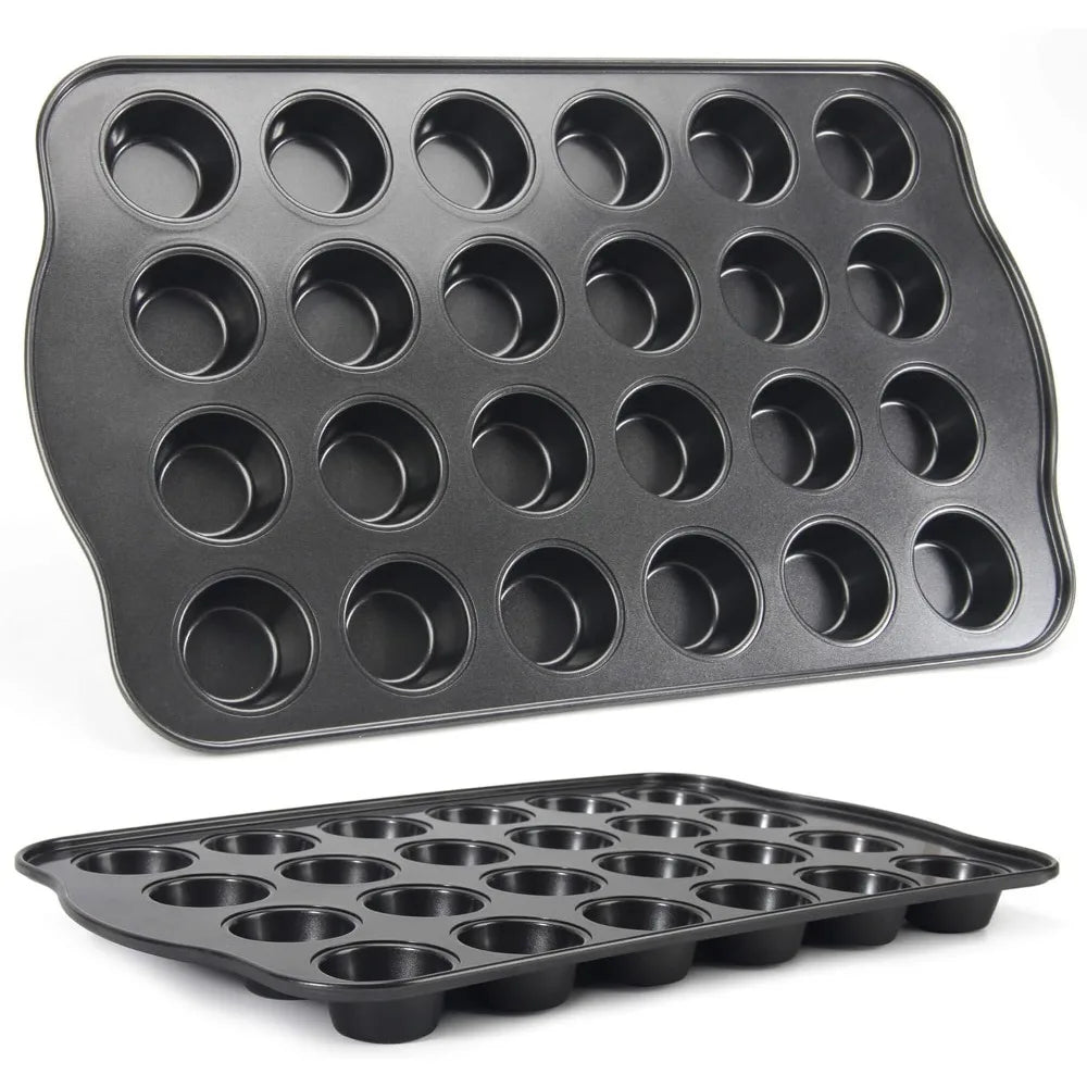 Square Cupcake Pan - 12 Cup Muffin Baking Tray Non Stick Carbon Steel Bakeware - ZOOMNSTORE