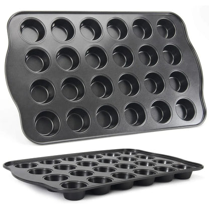 Square Cupcake Pan - 12 Cup Muffin Baking Tray Non Stick Carbon Steel Bakeware - ZOOMNSTORE