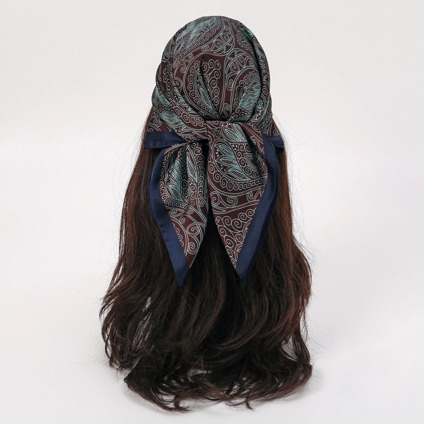 Bohemian Floral Silk Scarf - Tropical Leaf Head Wrap and Bandana - ZOOMNSTORE