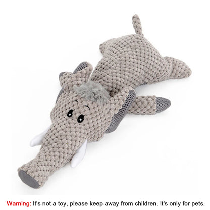 Squeaky Plush Dog Toy - Bite-Resistant Lion Wolf  Elephant for Small  Medium Dogs - ZOOMNSTORE