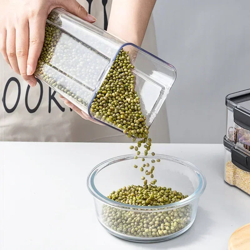 460-1800ml Sets Kitchen Stackable Sealed Jar Plastic Food Storage Box Multigrain Tank Bottle Dried Fruit Tea Storage Containers - ZOOMNSTORE