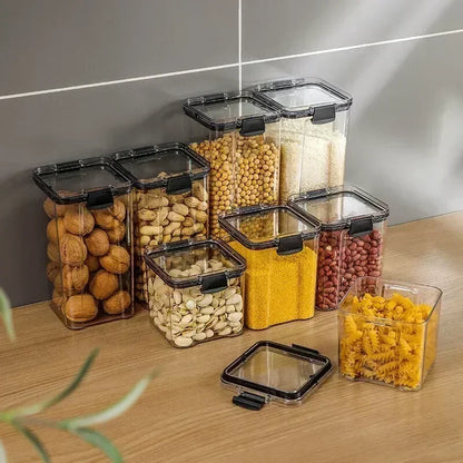 460-1800ml Sets Kitchen Stackable Sealed Jar Plastic Food Storage Box Multigrain Tank Bottle Dried Fruit Tea Storage Containers - ZOOMNSTORE