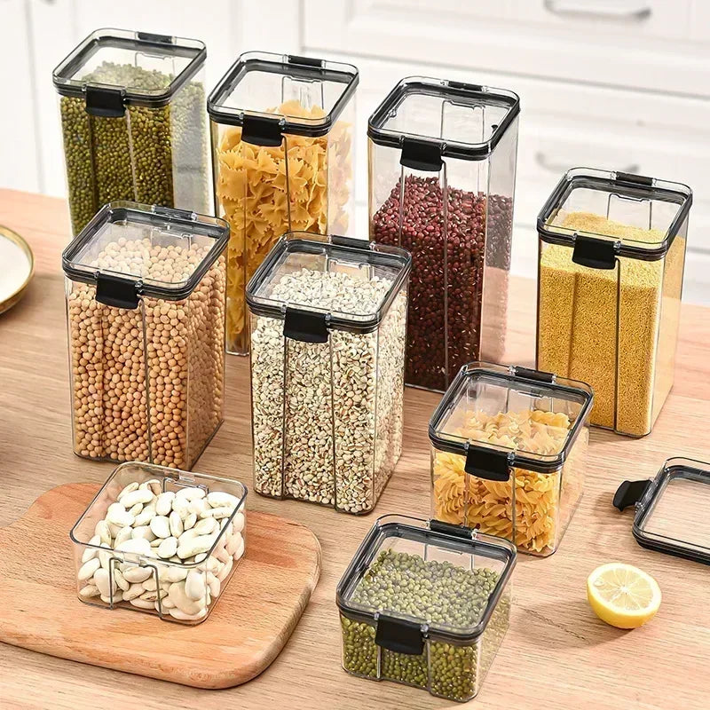 460-1800ml Sets Kitchen Stackable Sealed Jar Plastic Food Storage Box Multigrain Tank Bottle Dried Fruit Tea Storage Containers - ZOOMNSTORE