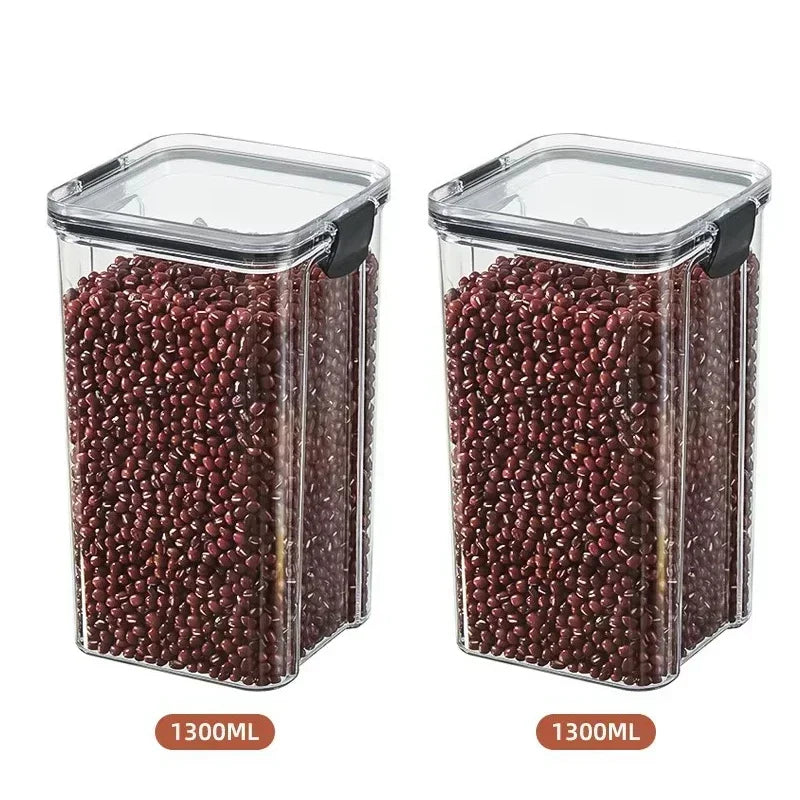460-1800ml Sets Kitchen Stackable Sealed Jar Plastic Food Storage Box Multigrain Tank Bottle Dried Fruit Tea Storage Containers - ZOOMNSTORE