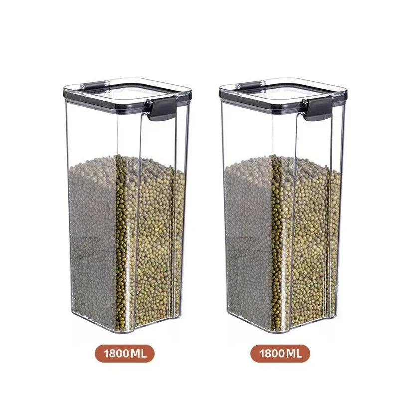 460-1800ml Sets Kitchen Stackable Sealed Jar Plastic Food Storage Box Multigrain Tank Bottle Dried Fruit Tea Storage Containers - ZOOMNSTORE