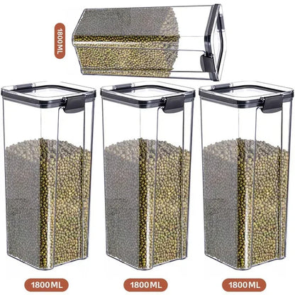 460-1800ml Sets Kitchen Stackable Sealed Jar Plastic Food Storage Box Multigrain Tank Bottle Dried Fruit Tea Storage Containers - ZOOMNSTORE
