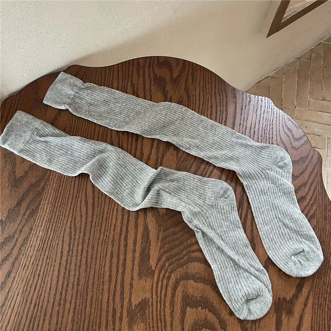 Korean Vertical Striped Long Tube Socks - Versatile SpringSummer Stacked Socks - ZOOMNSTORE