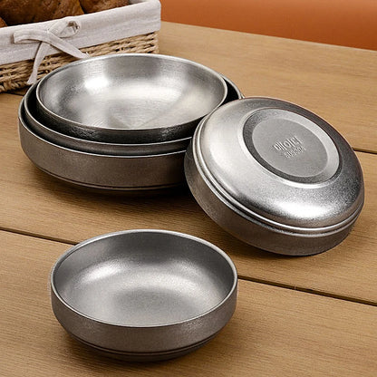 304 Stainless Steel Salad  Seasoning Bowl Set - Retro Tableware 2025 - ZOOMNSTORE