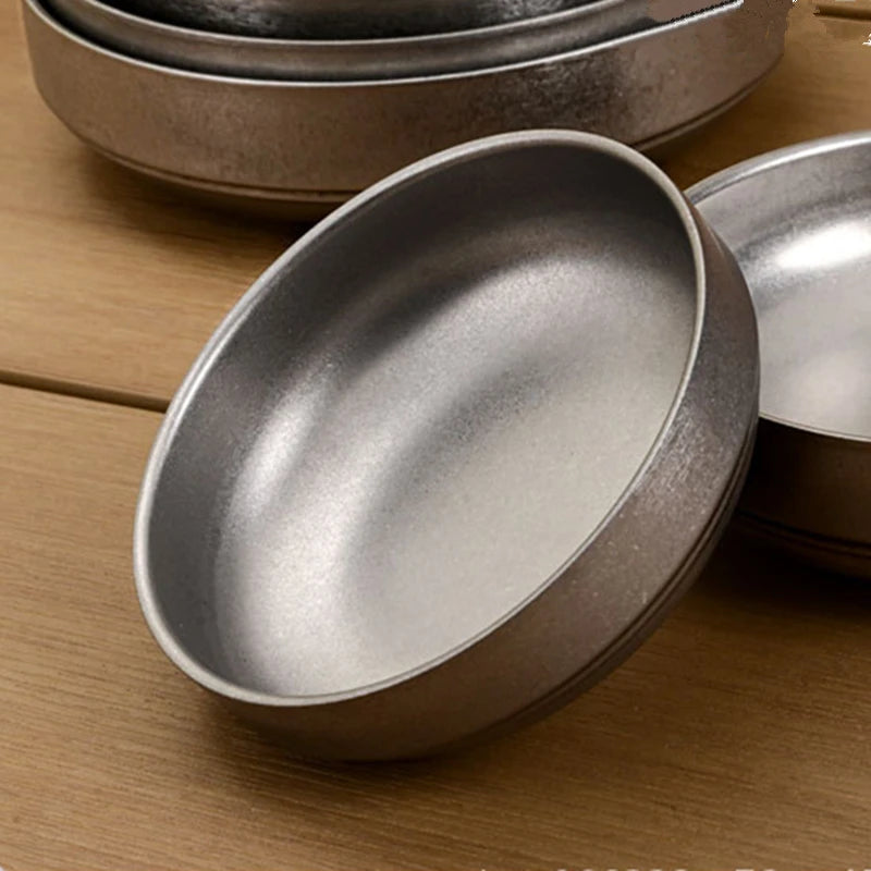 304 Stainless Steel Salad  Seasoning Bowl Set - Retro Tableware 2025 - ZOOMNSTORE