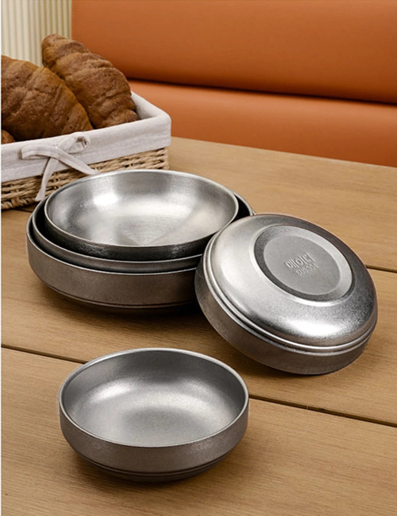 304 Stainless Steel Salad  Seasoning Bowl Set - Retro Tableware 2025 - ZOOMNSTORE
