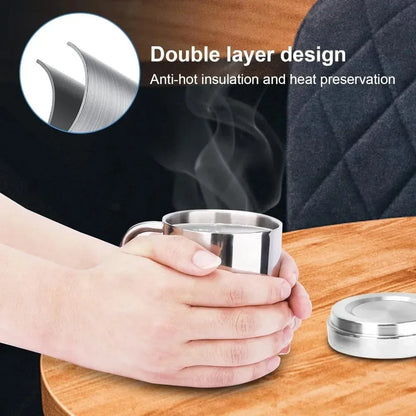 Stainless Steel Coffee Mug - Double Walled Insulated Travel Mug with Lid & Handle - ZOOMNSTORE