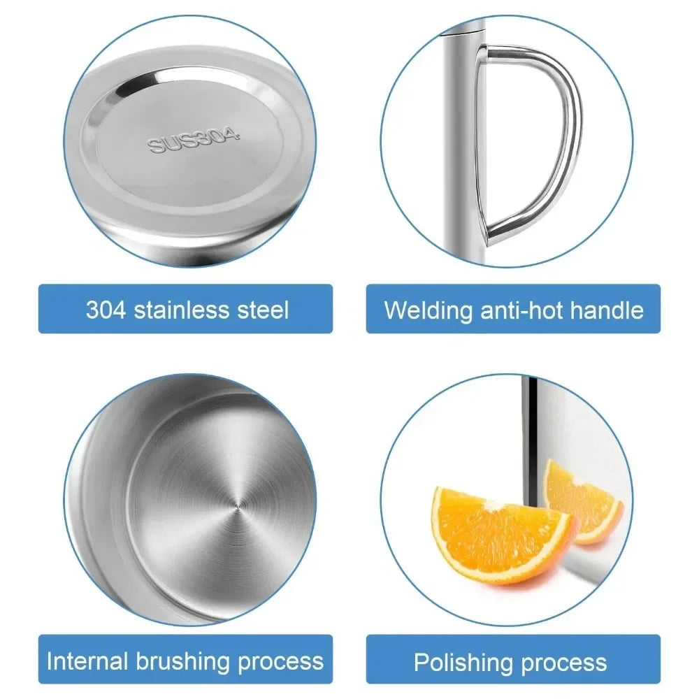 Stainless Steel Coffee Mug - Double Walled Insulated Travel Mug with Lid & Handle - ZOOMNSTORE