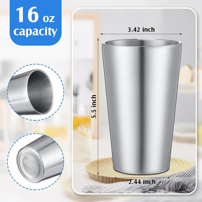 Stainless Steel Coffee Mugs – Double Wall Insulated 16oz Travel Cups | Dishwasher Safe - ZOOMNSTORE