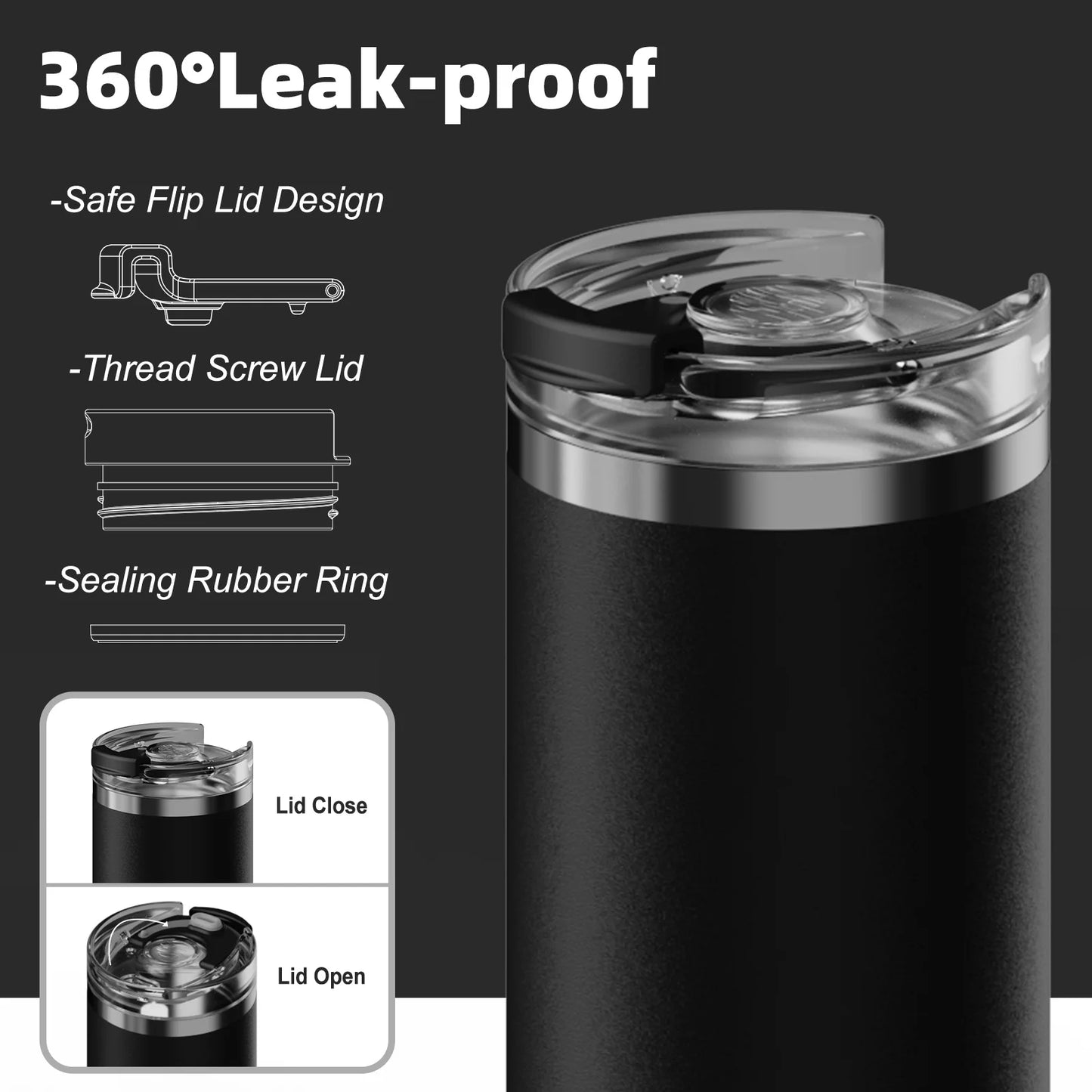 Stainless Steel Coffee Tumbler with Straw - Portable Travel Mug 1620oz - ZOOMNSTORE