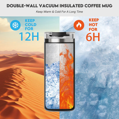 Stainless Steel Coffee Tumbler with Straw - Portable Travel Mug 1620oz - ZOOMNSTORE