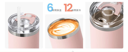 Stainless Steel Coffee Tumbler with Straw - Portable Travel Mug 1620oz - ZOOMNSTORE