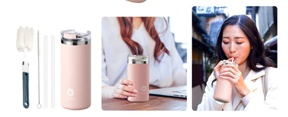 Stainless Steel Coffee Tumbler with Straw - Portable Travel Mug 1620oz - ZOOMNSTORE