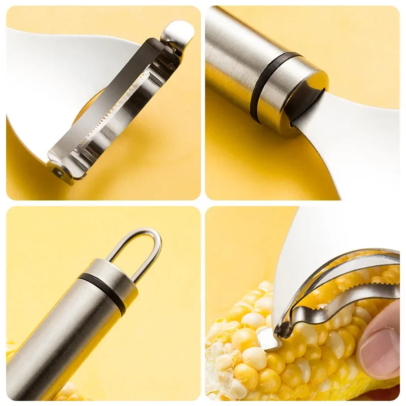 Stainless Steel Corn Peeler - Corn Stripper Cutter & Cob Shaver Tool - ZOOMNSTORE