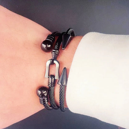 Luxury Stainless Steel Arrow Cuff Bracelet Set - Couples Jewelry Gift - ZOOMNSTORE