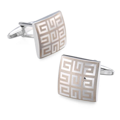 High-Quality Stainless Steel Cufflinks - Laser Engraved Design for Weddings and Business - ZOOMNSTORE