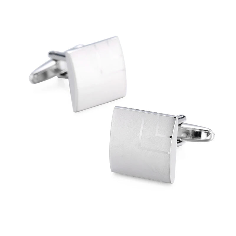 High-Quality Stainless Steel Cufflinks - Laser Engraved Design for Weddings and Business - ZOOMNSTORE