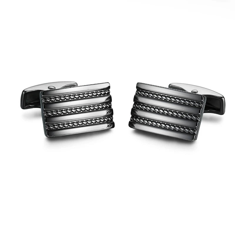 High-Quality Stainless Steel Cufflinks - Laser Engraved Design for Weddings and Business - ZOOMNSTORE
