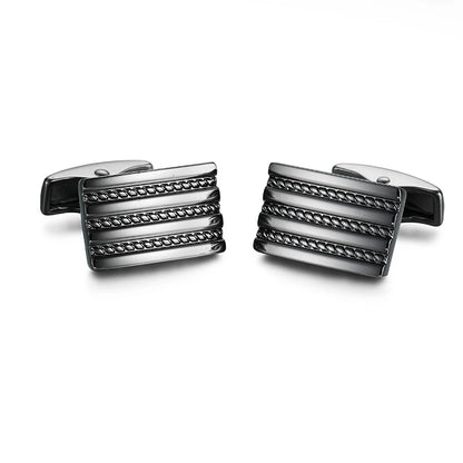 High-Quality Stainless Steel Cufflinks - Laser Engraved Design for Weddings and Business - ZOOMNSTORE